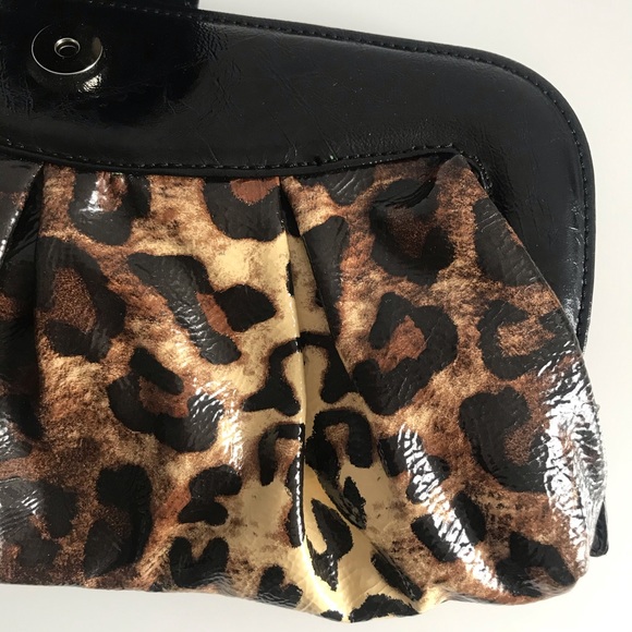 NWOT Aldo Black Brown Leopard Large Clutch Bag - Picture 12 of 15